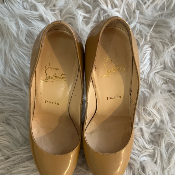 Christian Louboutin platform Bianca 140 patent nude, red sole, size 6/36 - Picture 6 of 8